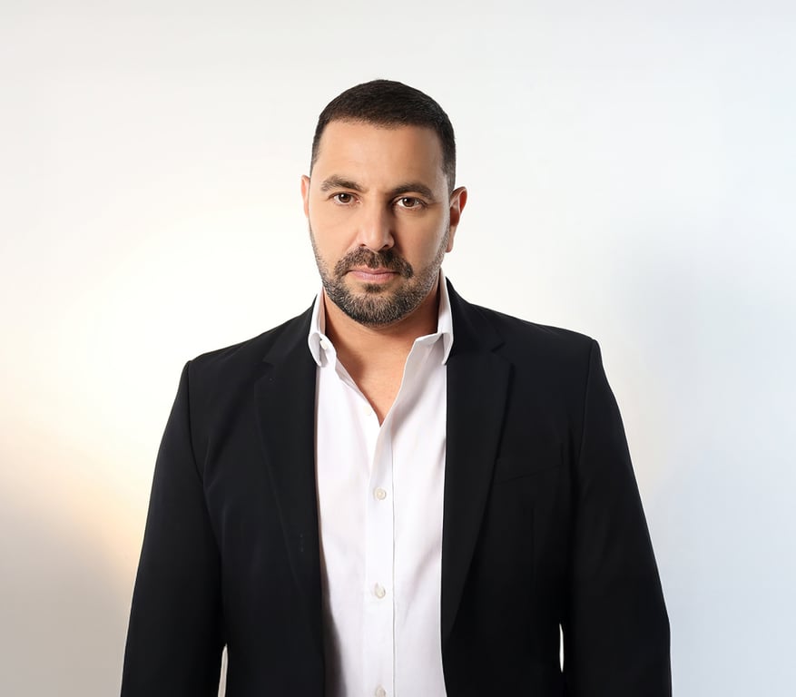 תמונה של שלומי סרנגה בג'קט שחור וחולצה לבנה