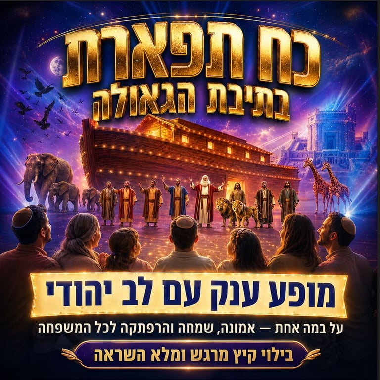כח תפארת בתיבת הגאולה – הפקת הענק של קיץ 2026 ברחבי הארץ! – המופע בהפרדה בין גברים לנשים
