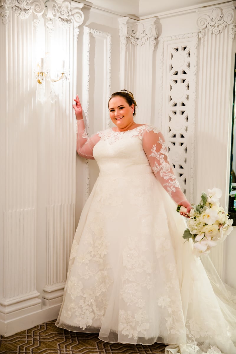 Lana-Plus-size wedding dress with sleeves - Victoria & Vincent