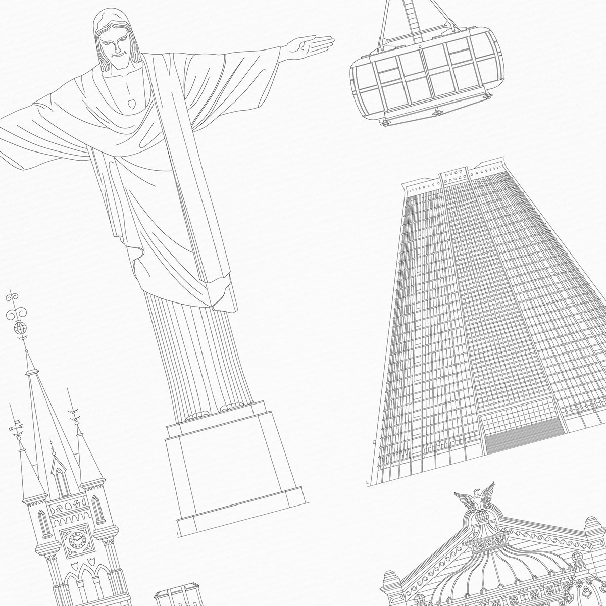 Poster von Iconics of Rio de Janeiro | WIJCK.