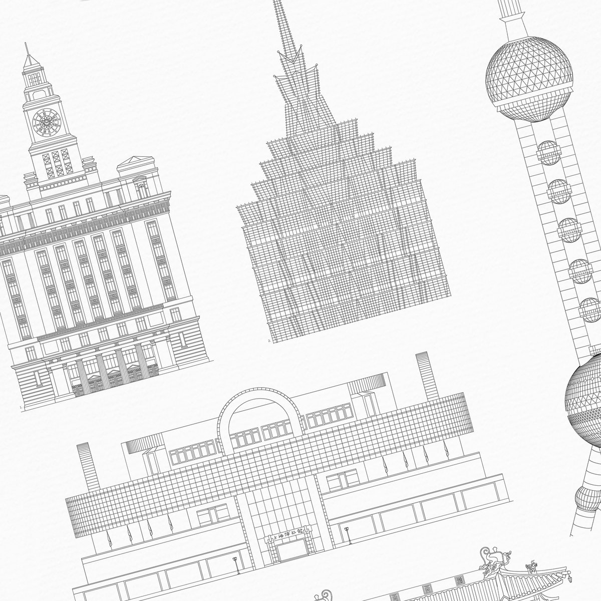Poster von Iconics of Shanghai | WIJCK.