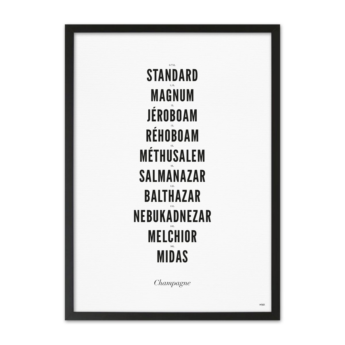 Poster von Champagnerflaschengröße | WIJCK.