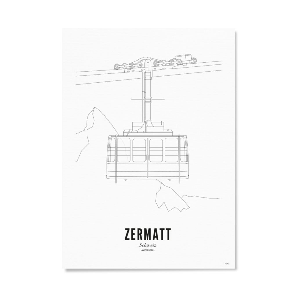 Poster of Zermatt - Ski lift | WIJCK.