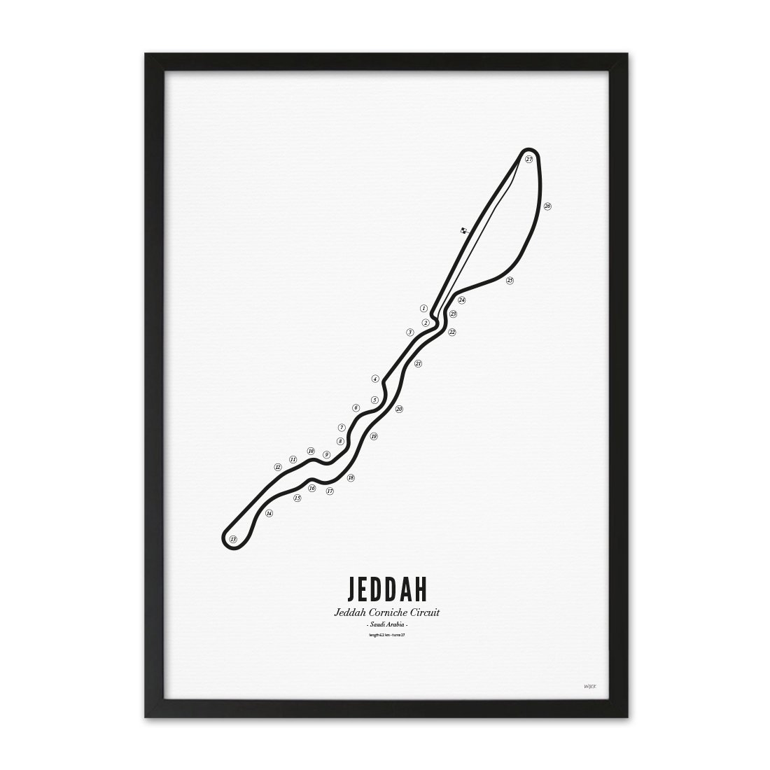Poster von Jeddah Circuit - White edition | WIJCK.