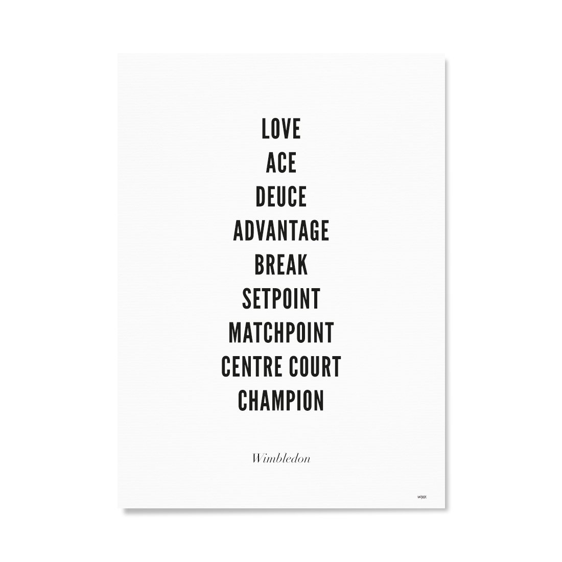 Poster von Wimbledon - Typo | WIJCK.