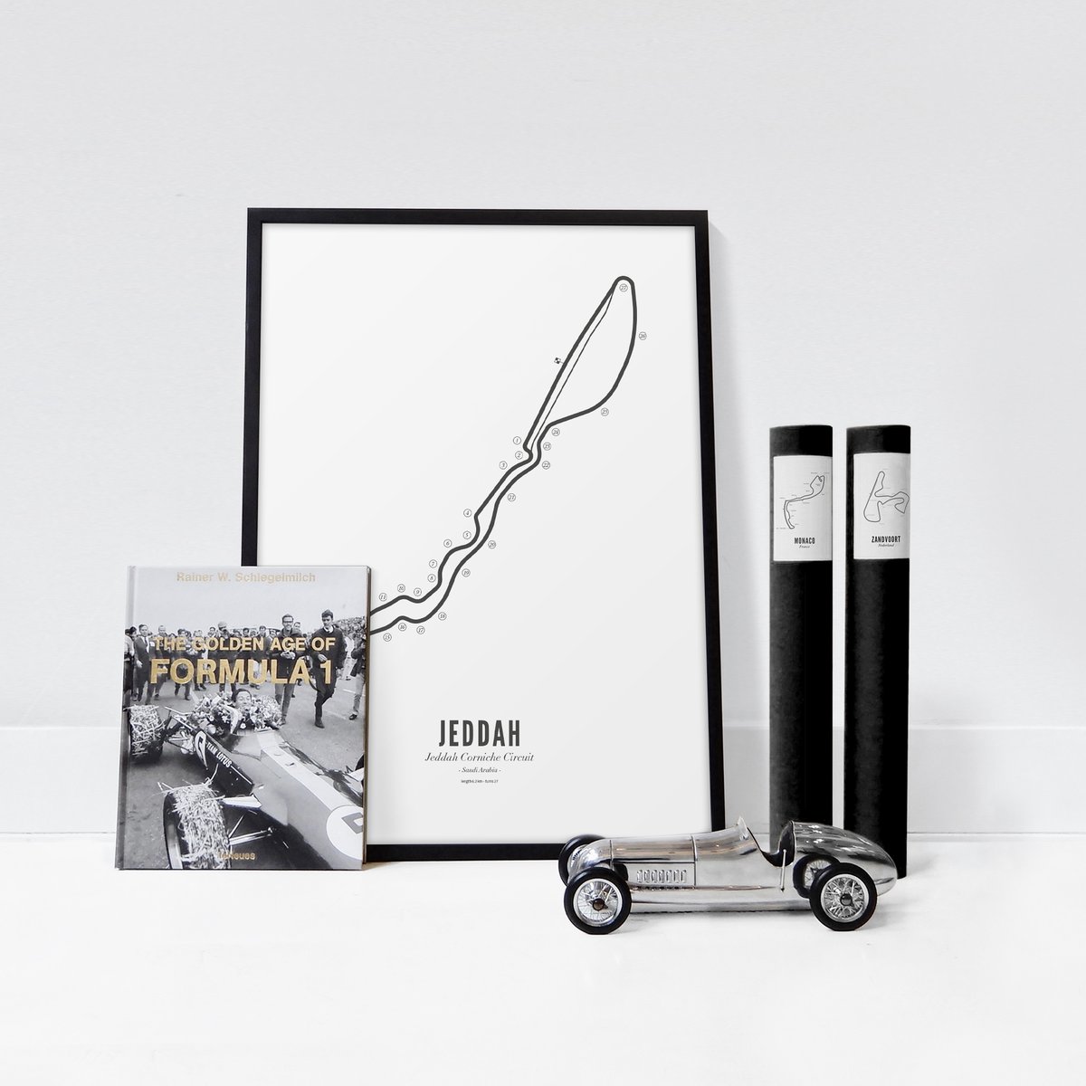 Poster von Jeddah Circuit - White edition | WIJCK.