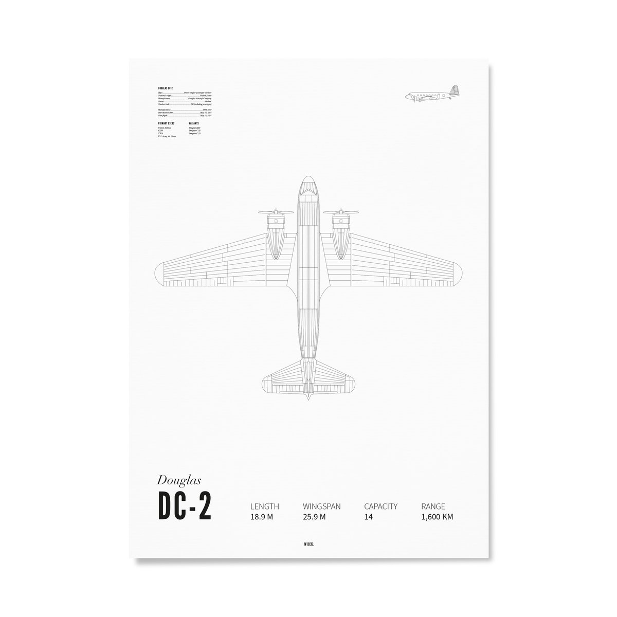 Affiches de Douglas DC-2 | WIJCK.