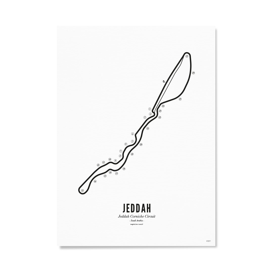 Poster von Jeddah Circuit - White edition | WIJCK.