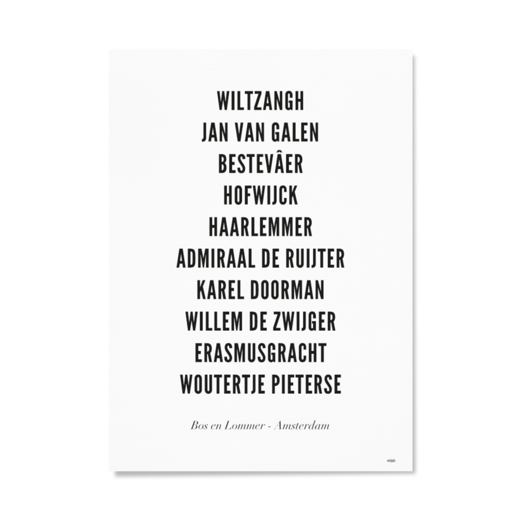 Poster von Amsterdam - Bos en Lommer | WIJCK.