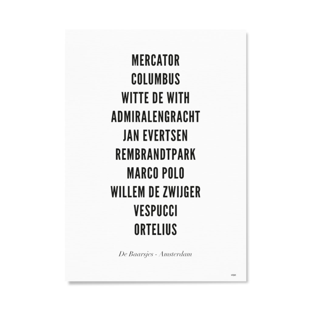 Poster van Amsterdam - De Baarsjes | WIJCK. 