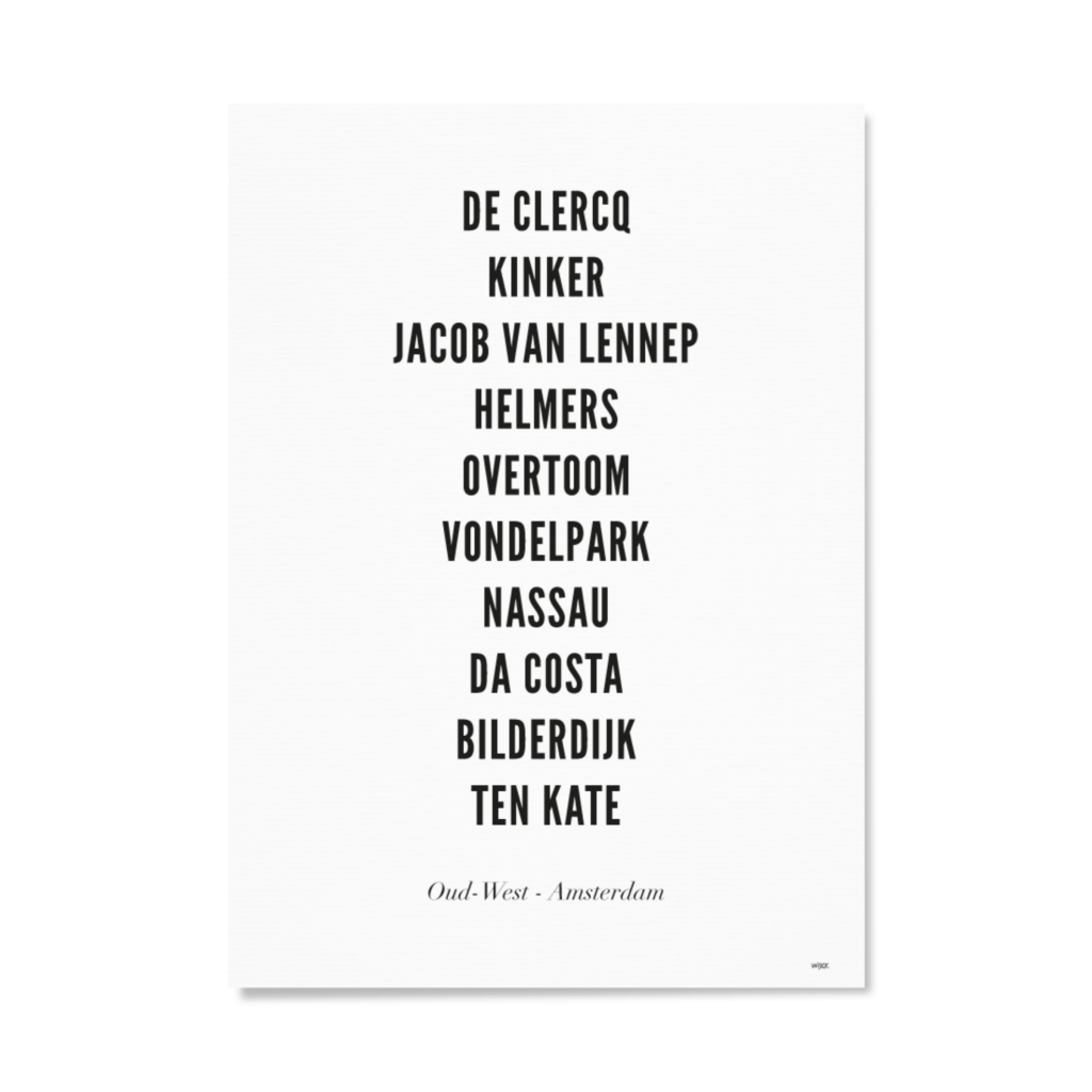 Poster of Amsterdam - Oud-West | WIJCK.