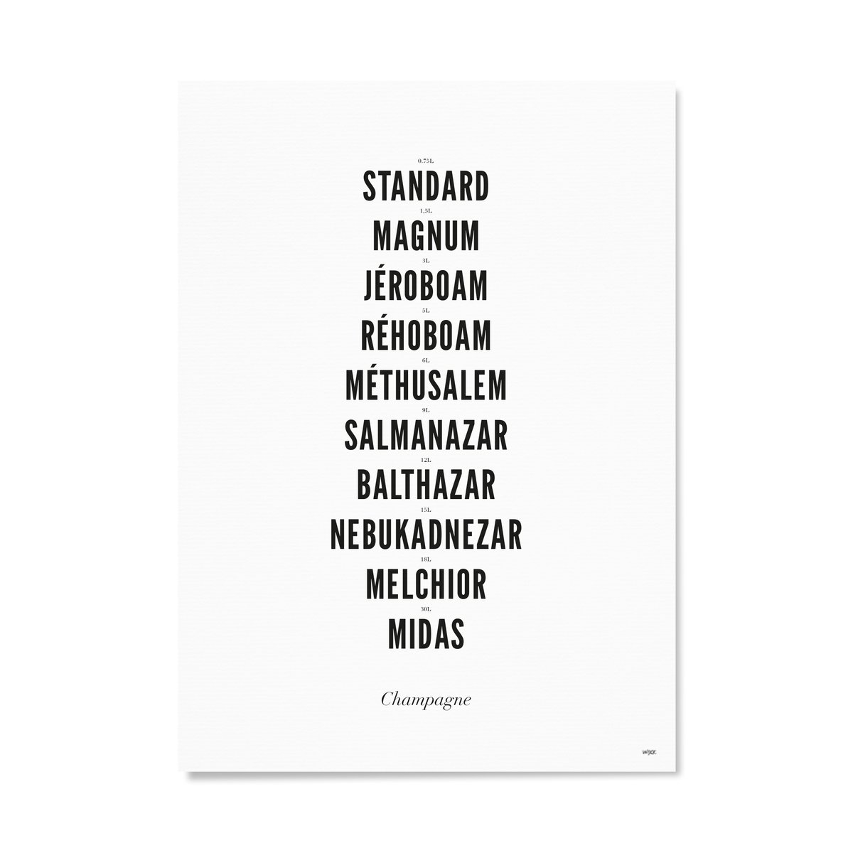 Poster von Champagnerflaschengröße | WIJCK.
