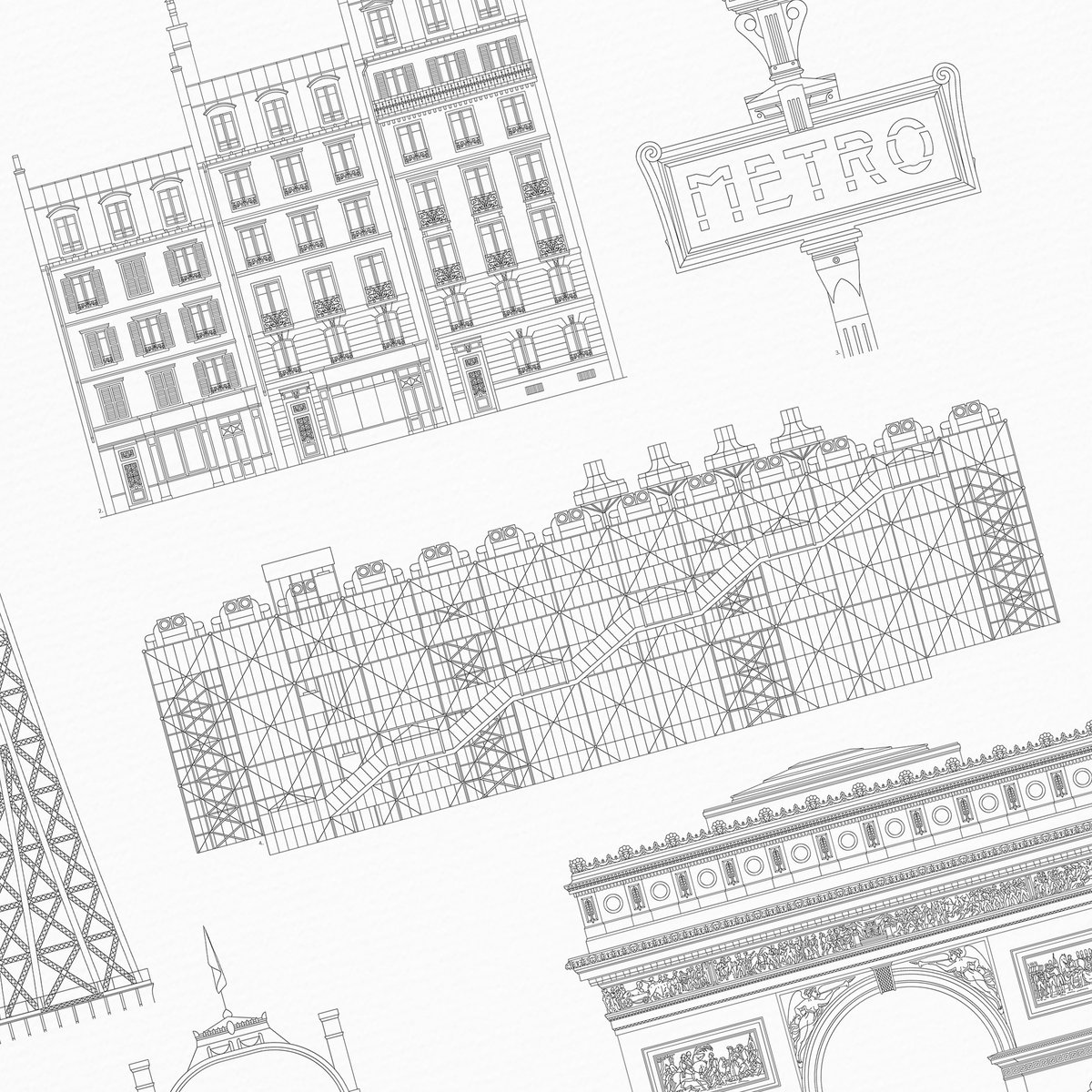 Poster von Iconics of Paris | WIJCK.
