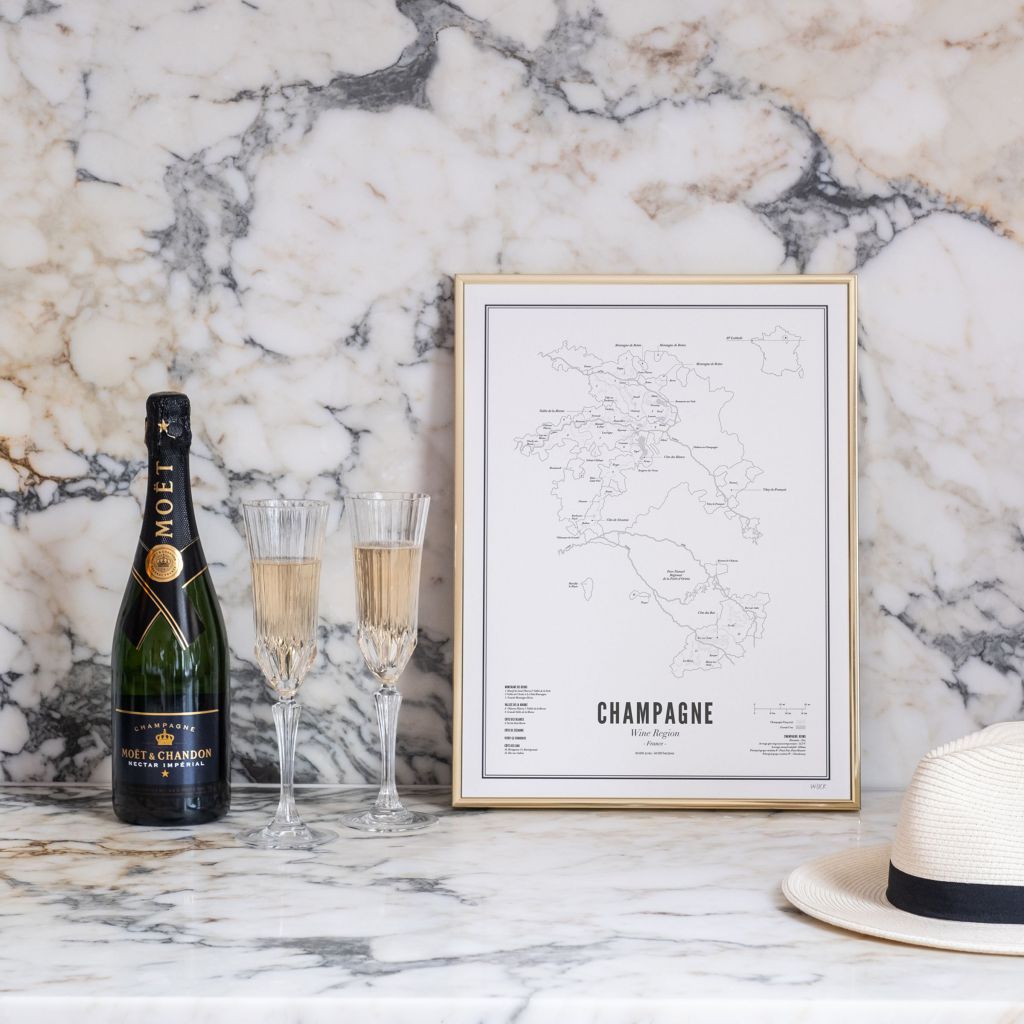 Poster van Champagne - Wijnregio | WIJCK. 