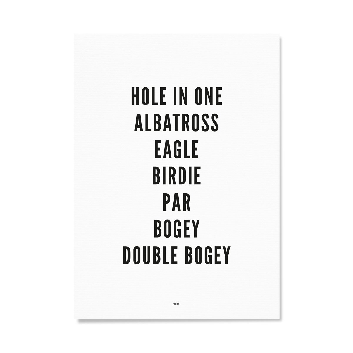 Scores de golf Affiche | WIJCK.