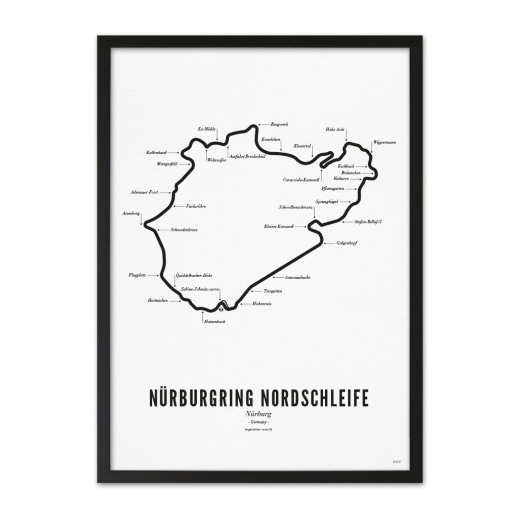 Poster of Nürburgring Nordschleife - White edition | WIJCK.