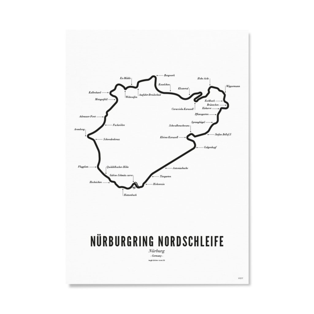 Poster of Nürburgring Nordschleife - White edition | WIJCK.