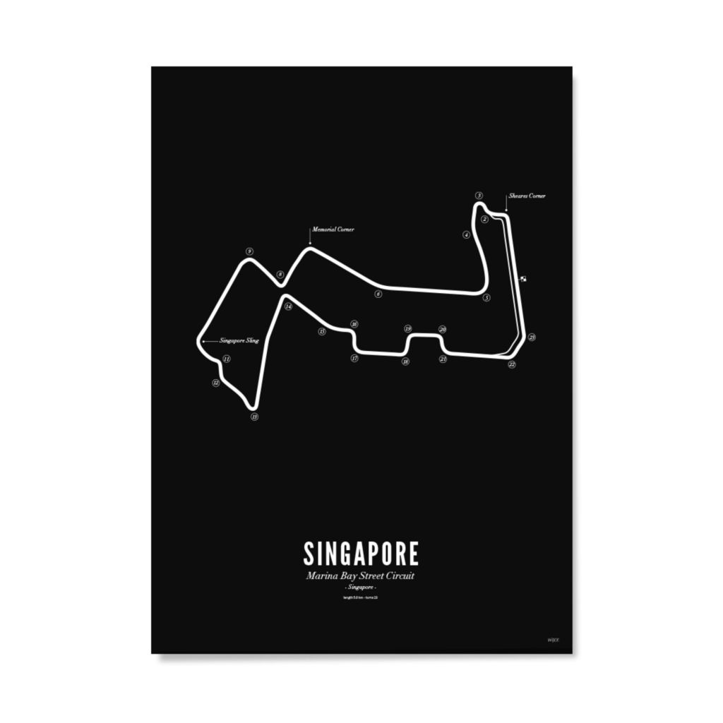 Poster von Singapore - Black edition | WIJCK.