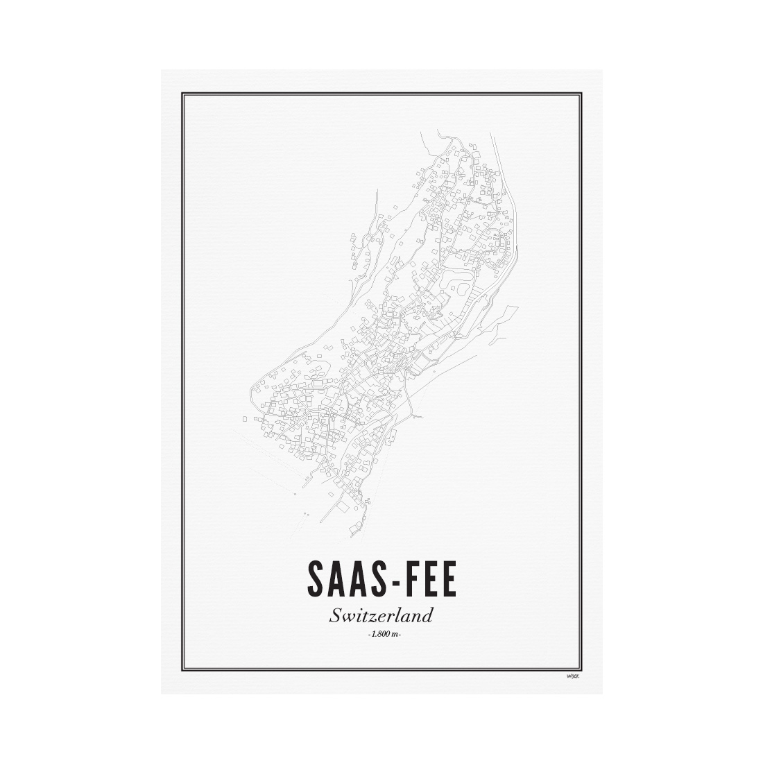 Poster van Saas-fee - Ski | WIJCK. 