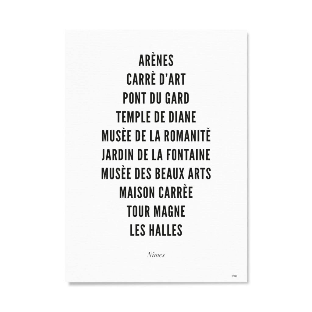 Poster von Nîmes - Typography | WIJCK.
