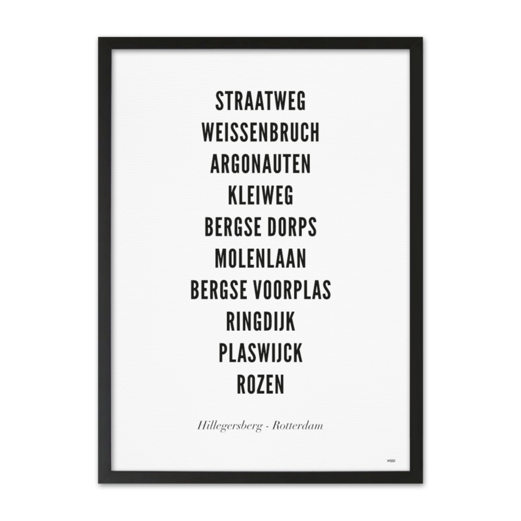 Poster von Rotterdam - Hillegersberg (typo) | WIJCK.