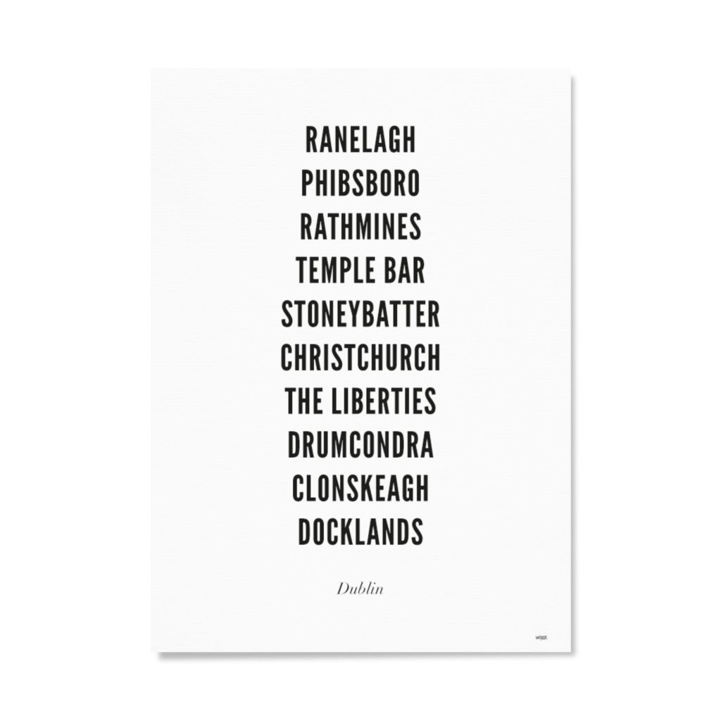 Poster van Dublin - Stad - Typo | WIJCK. 