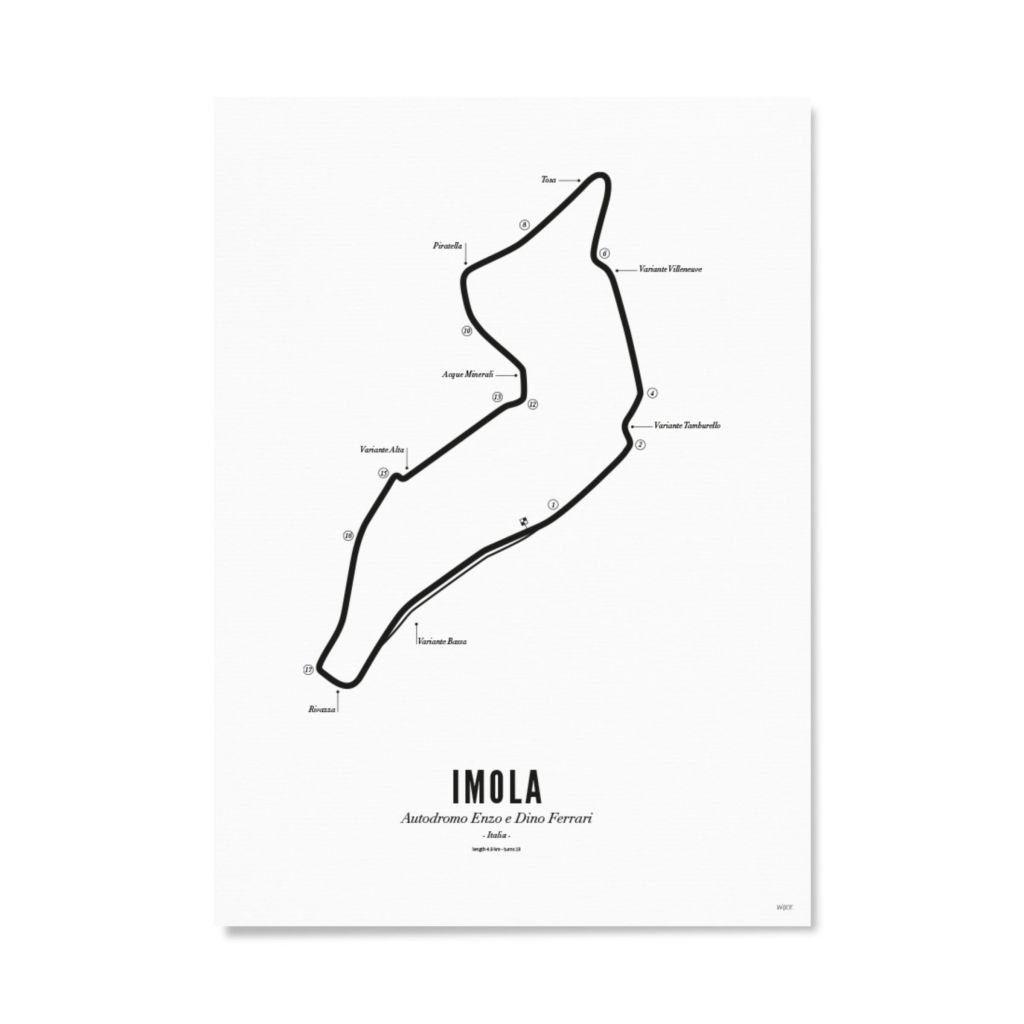 Poster van Circuit Imola - White Edition | WIJCK. 