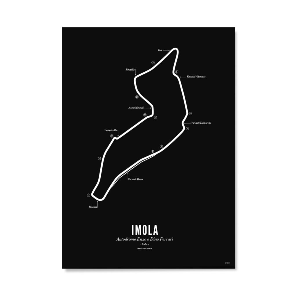 Poster von Circuit Imola - Black edition | WIJCK.