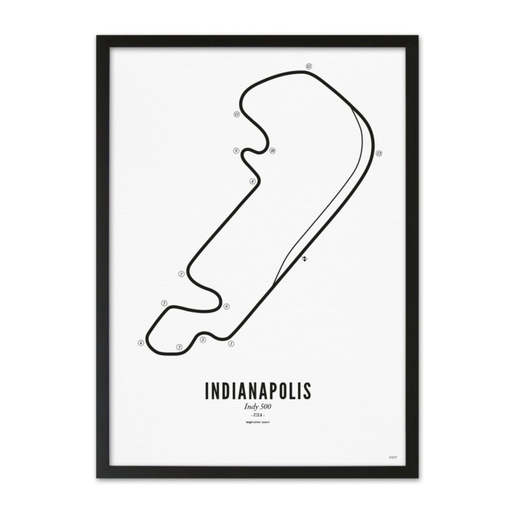 Poster van Circuit Indianapolis - White Edition | WIJCK. 