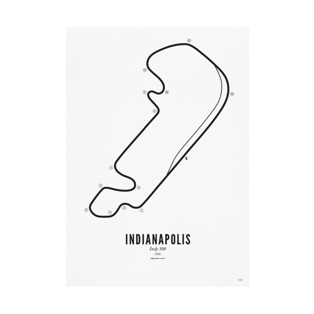 Poster van Circuit Indianapolis - White Edition | WIJCK. 