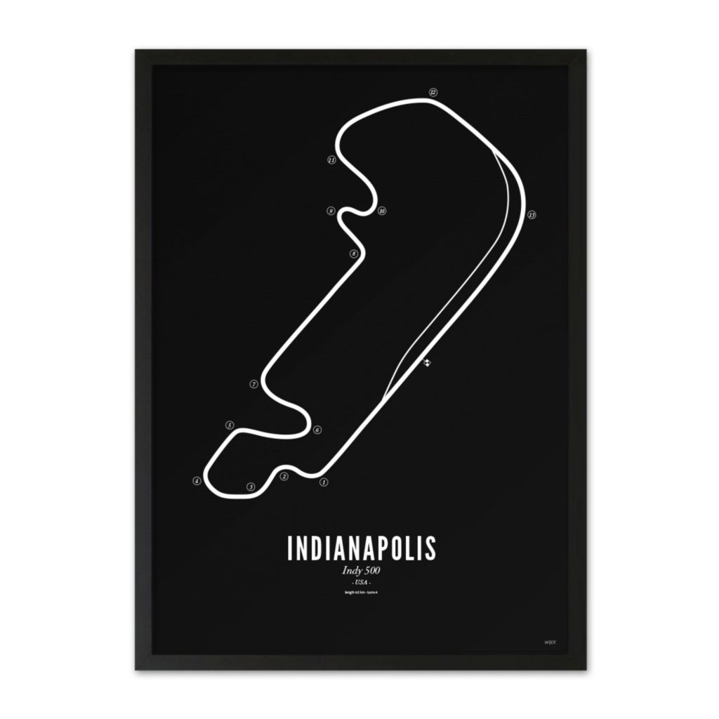Poster von Circuit Indianapolis - Black edition | WIJCK.
