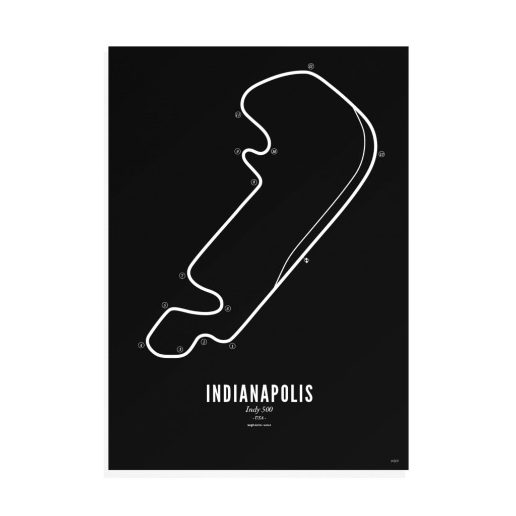 Poster von Circuit Indianapolis - Black edition | WIJCK.