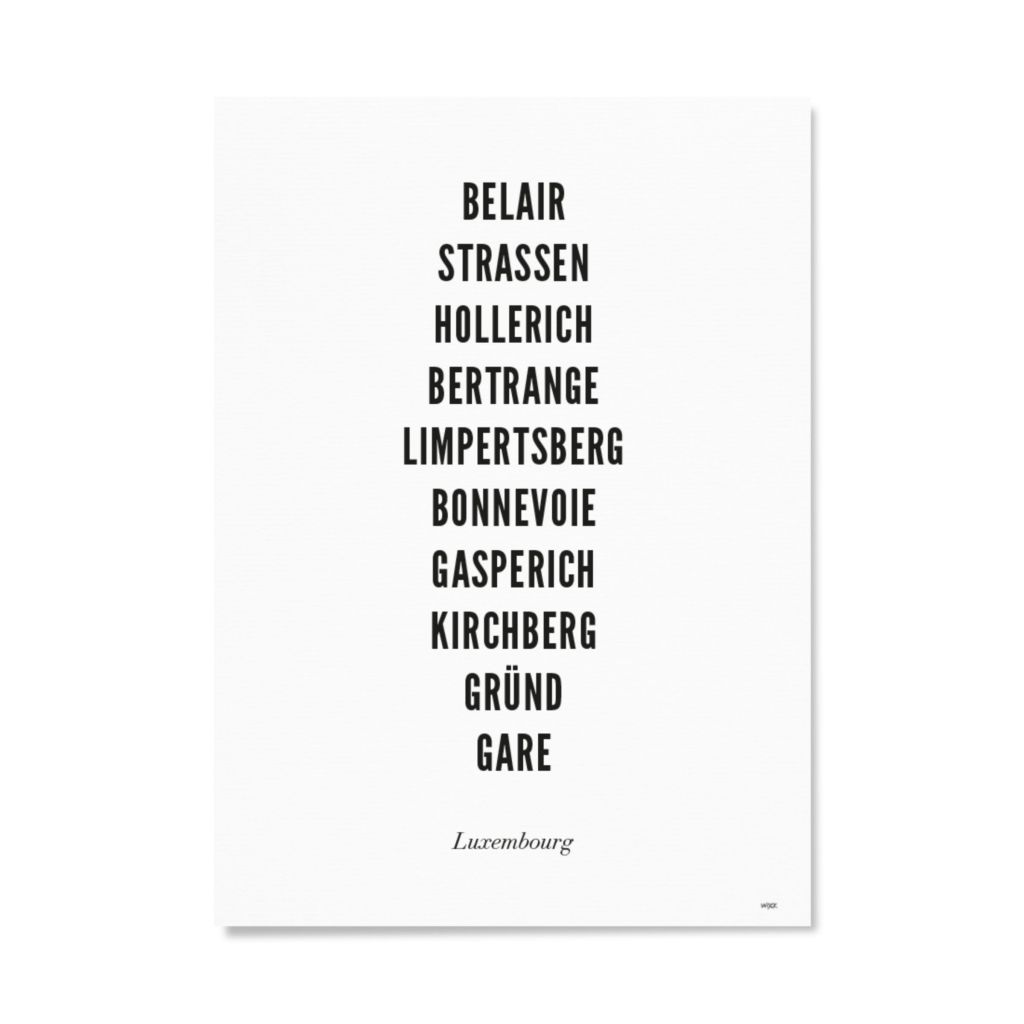 Poster van Luxembourg - Typo | WIJCK. 