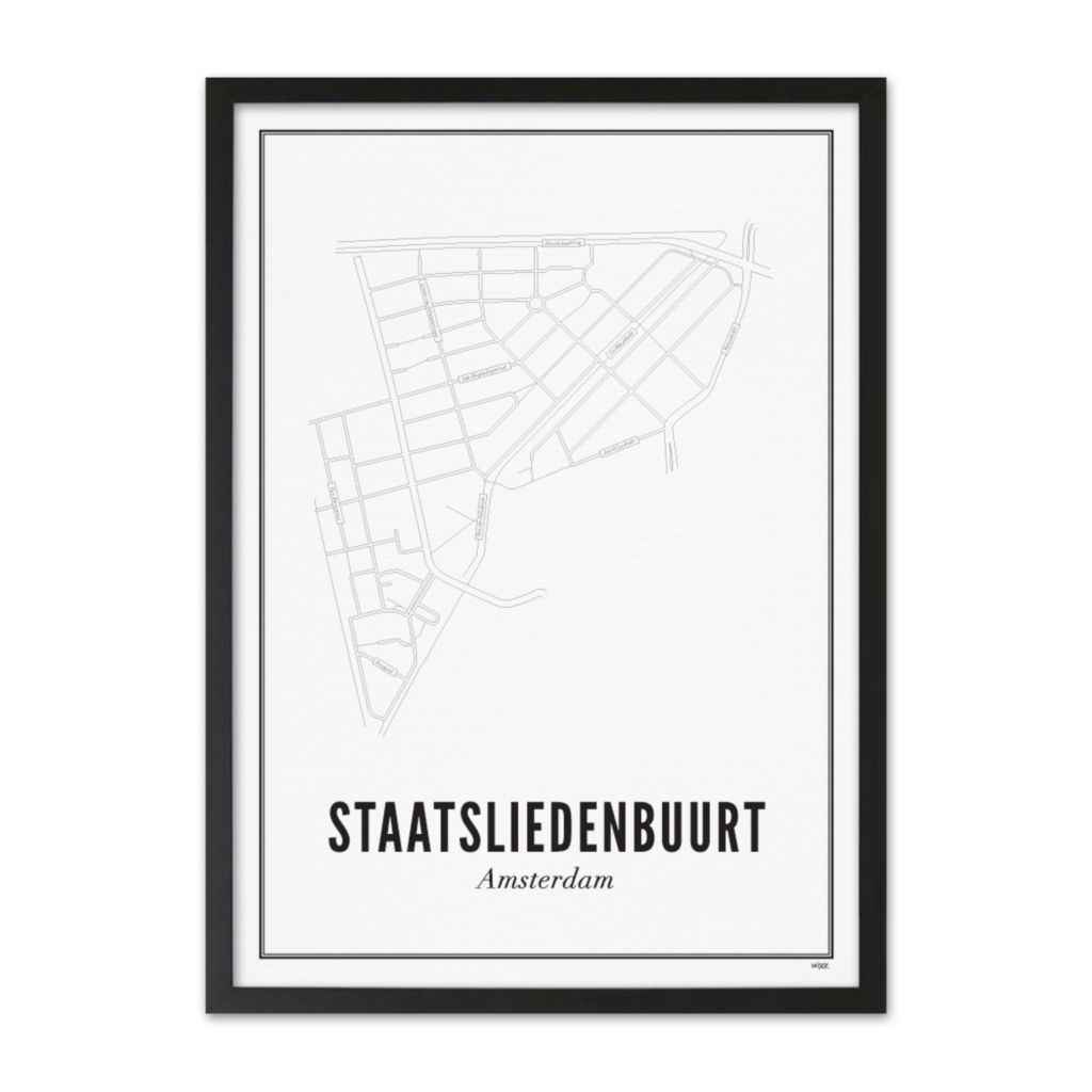 Poster van Amsterdam - Staatsliedenbuurt | WIJCK. 
