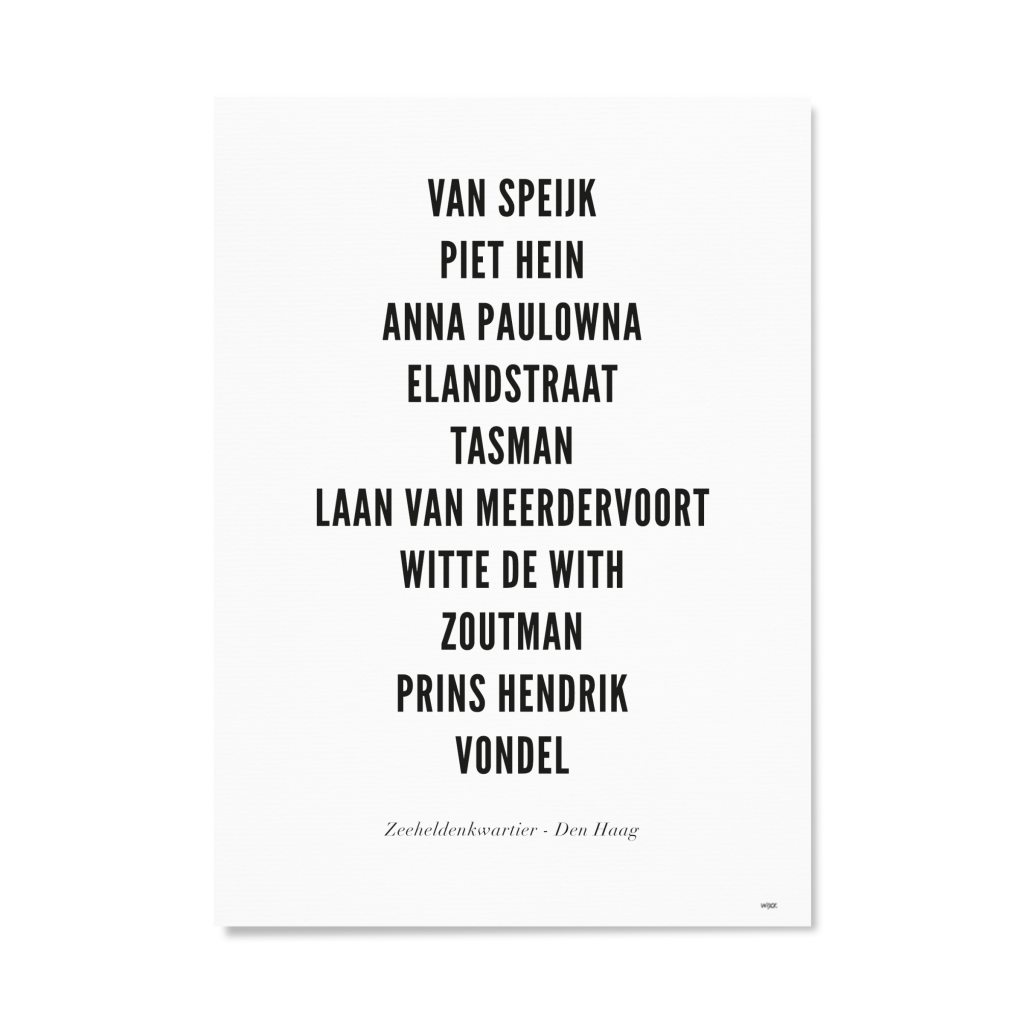 Affiches de La Haye - Zeeheldenkwartier | WIJCK.