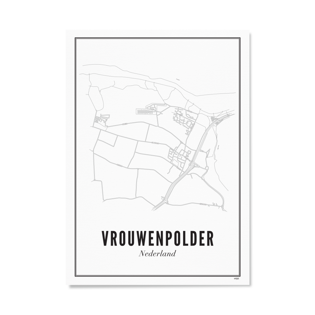 Poster von Vrouwenpolder - Stadt | WIJCK.