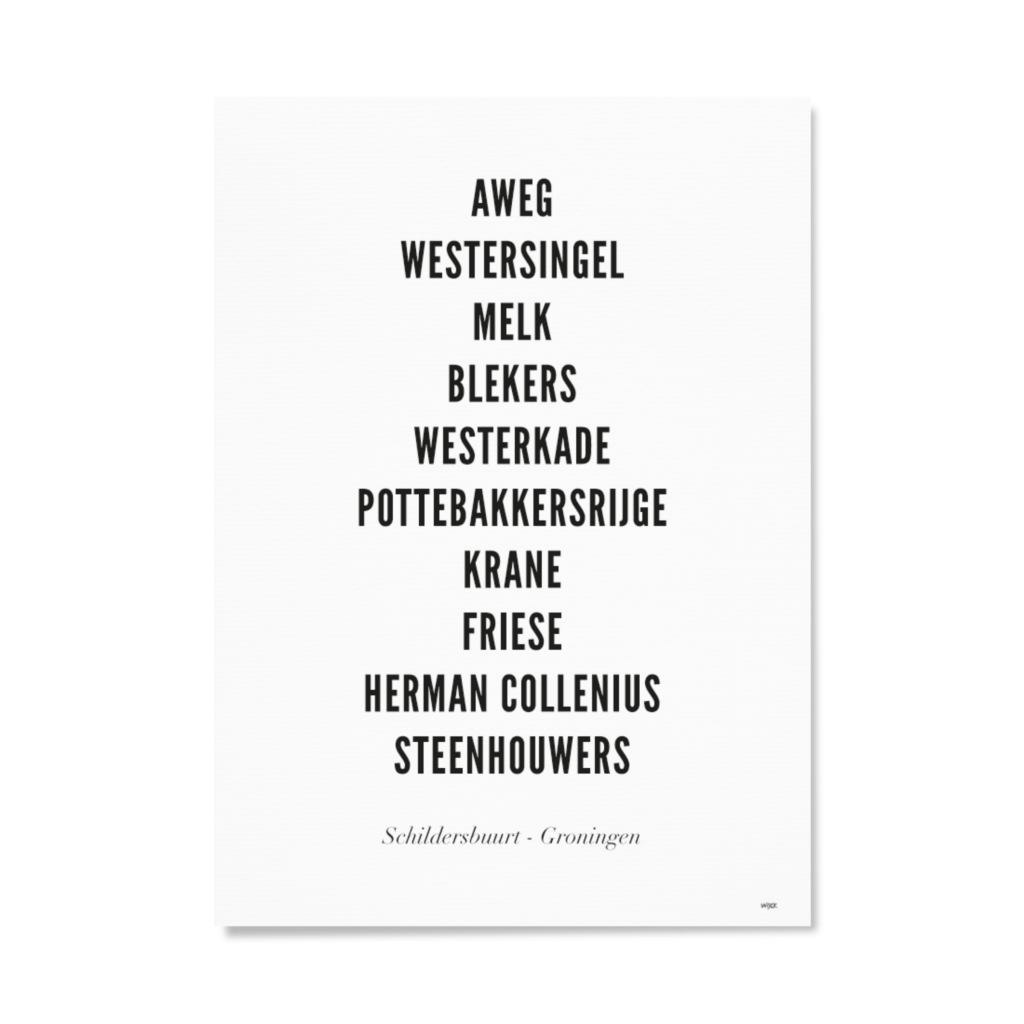 Poster of Groningen - Schildersbuurt | WIJCK.