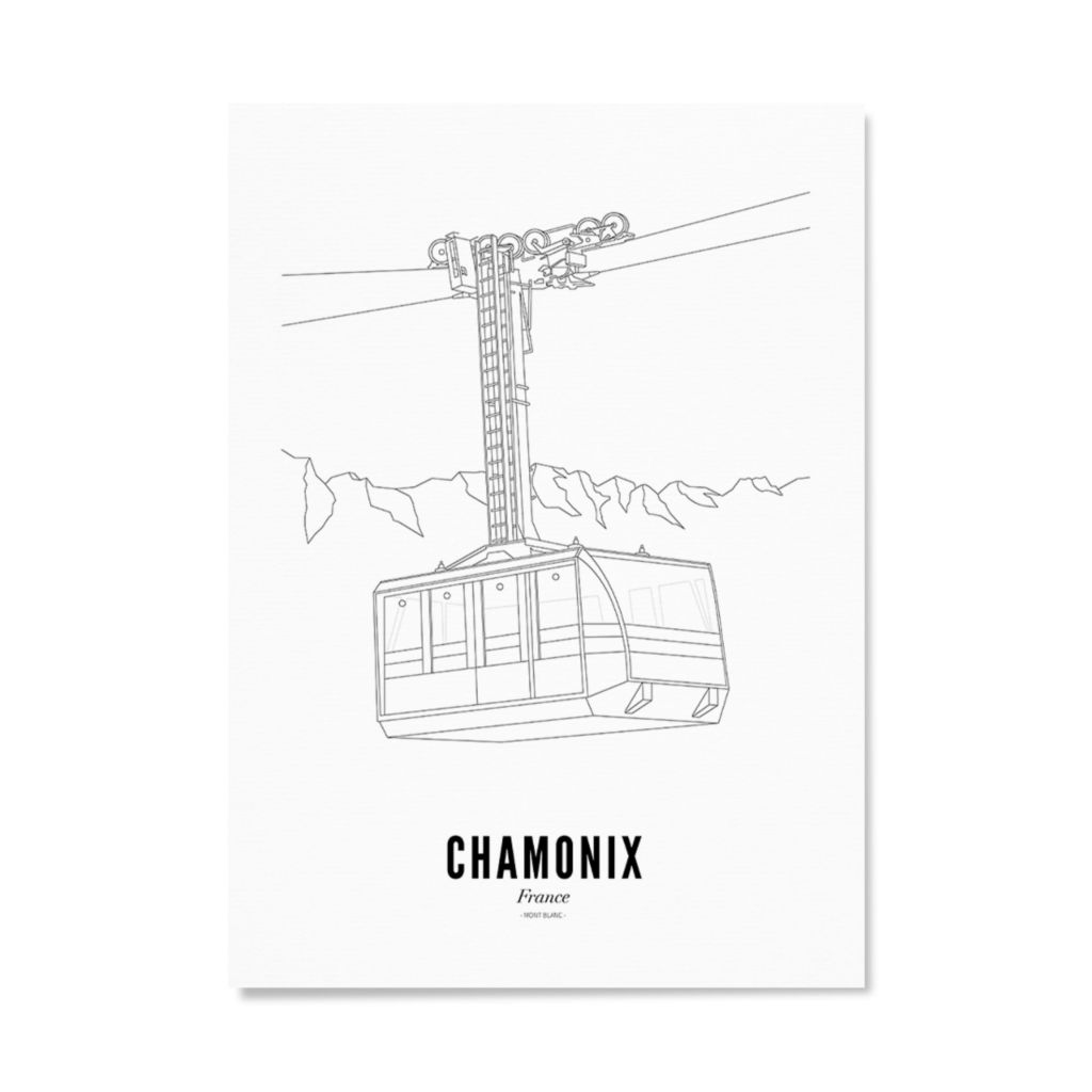 Poster van Chamonix - Skilift | WIJCK. 