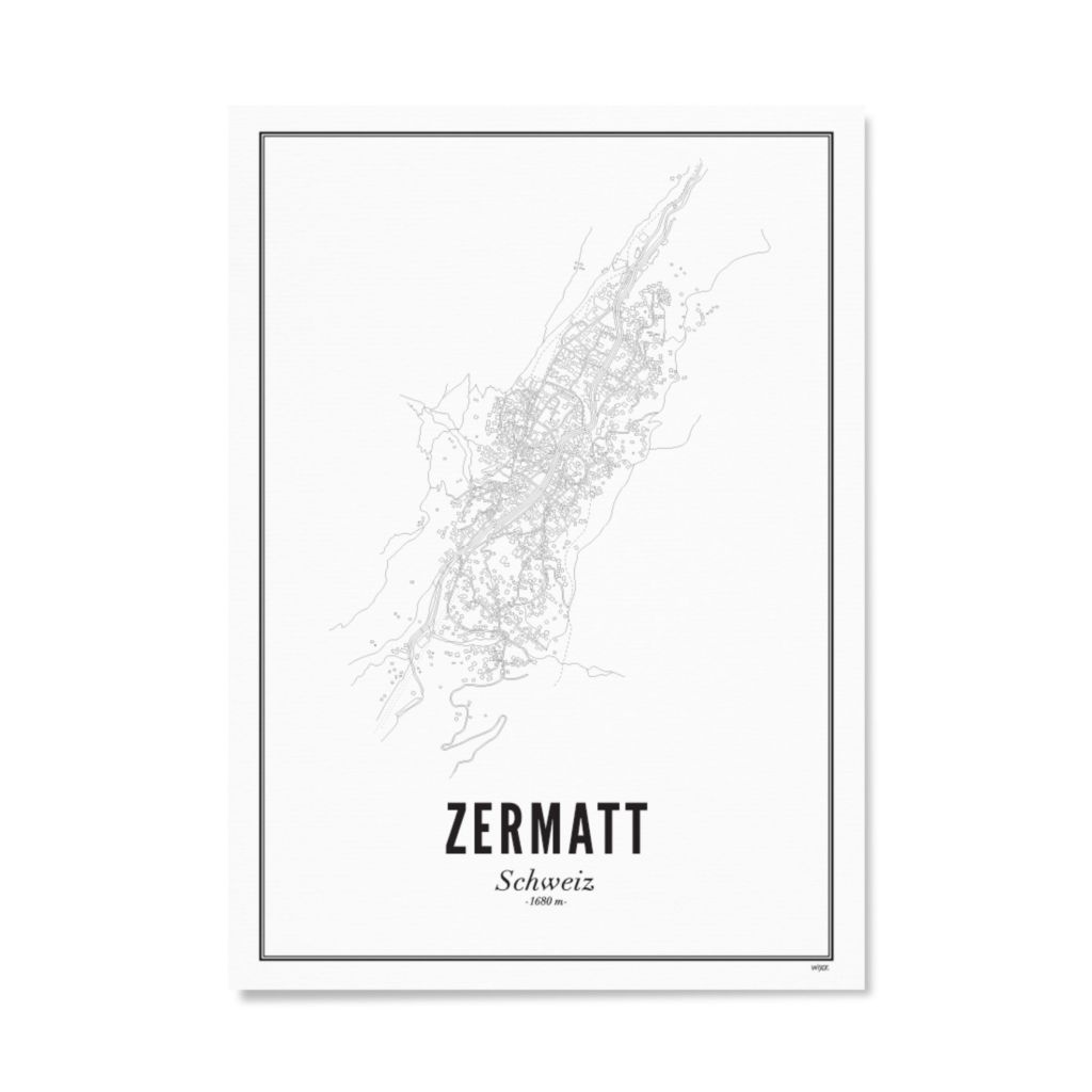 Poster von Zermatt - Stadt | WIJCK.