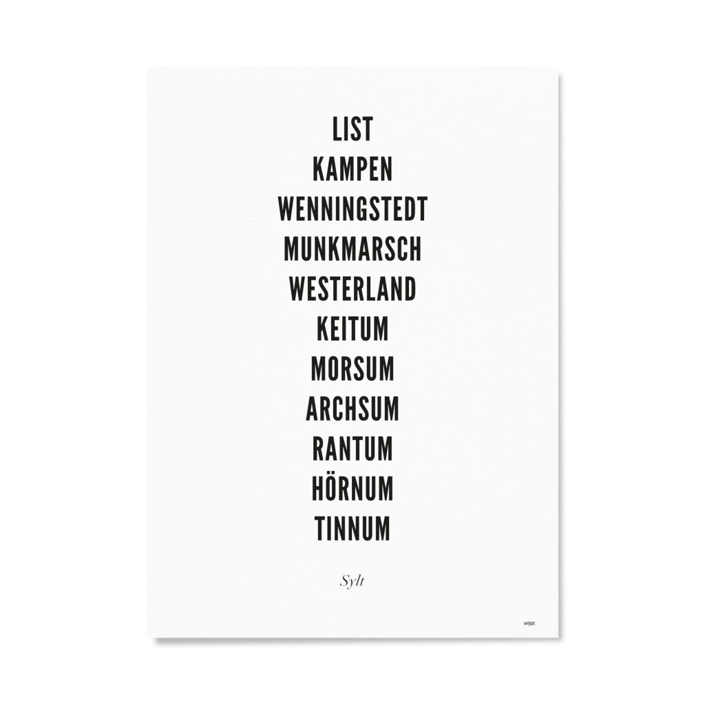 Poster von Sylt - Typo | WIJCK.