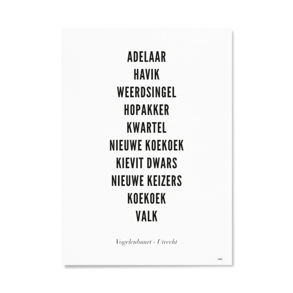 Poster of Utrecht - Vogelenbuurt | WIJCK.