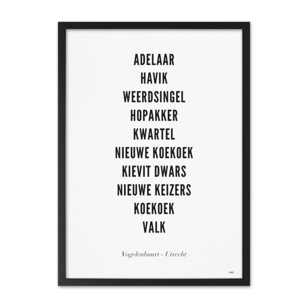 Poster of Utrecht - Vogelenbuurt | WIJCK.