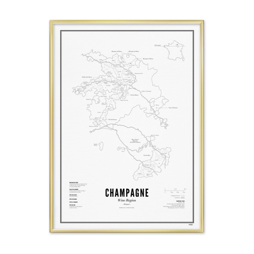 Poster van Champagne - Wijnregio | WIJCK. 