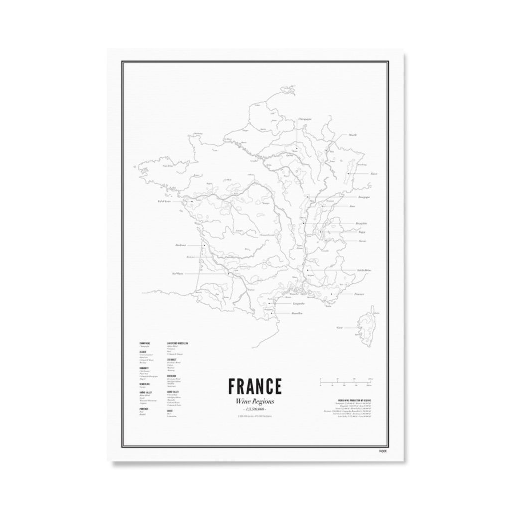 Poster van Frankrijk - Wijnregio's | WIJCK. 