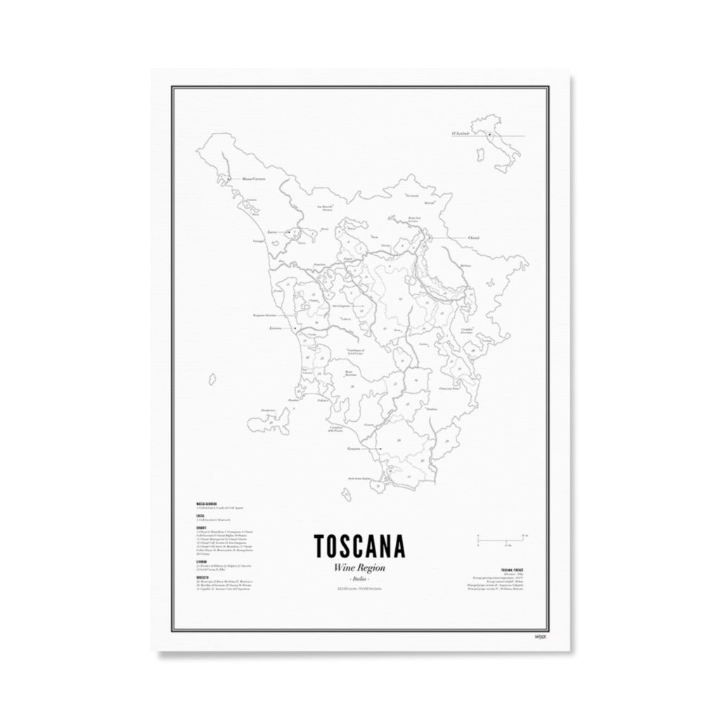 Poster van Toscane - Wijnregio | WIJCK. 