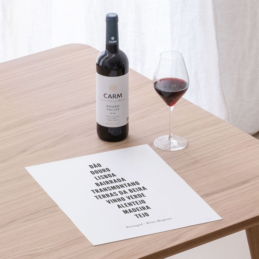 Poster von Portugal - Weinregionen - Typo | WIJCK.