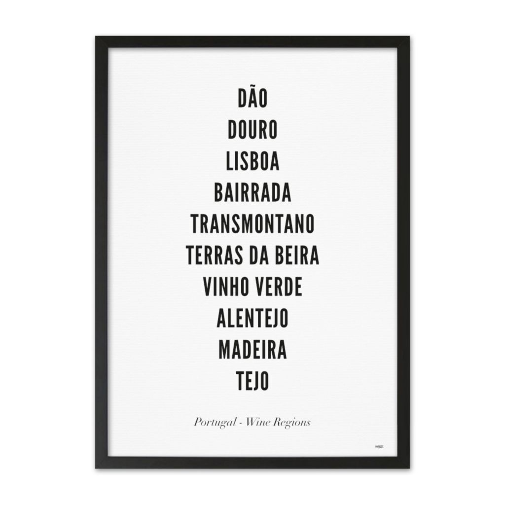 Poster von Portugal - Weinregionen - Typo | WIJCK.