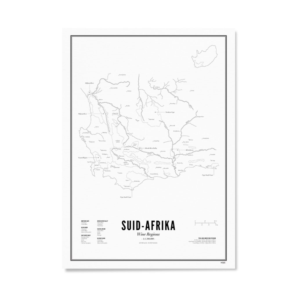 Poster van Zuid Afrika - Wijnregio's | WIJCK. 