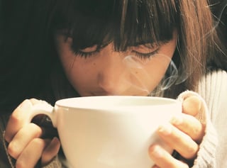 Woman drinking tea