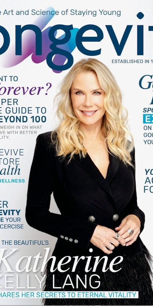 A blonde caucasian actress is on the cover of a magazine